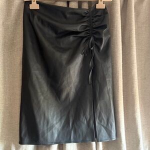 Forever 21 Black Faux Leather Pencil Skirt